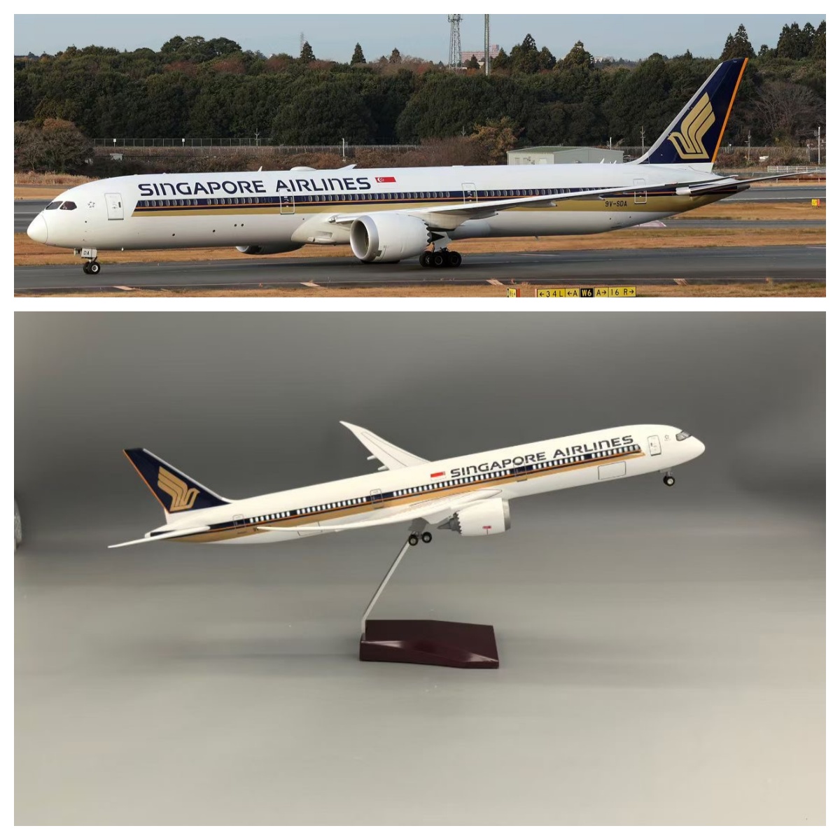 Model Kit Singapore - 43cm Singapore Airlines B787-10 Airplane Model